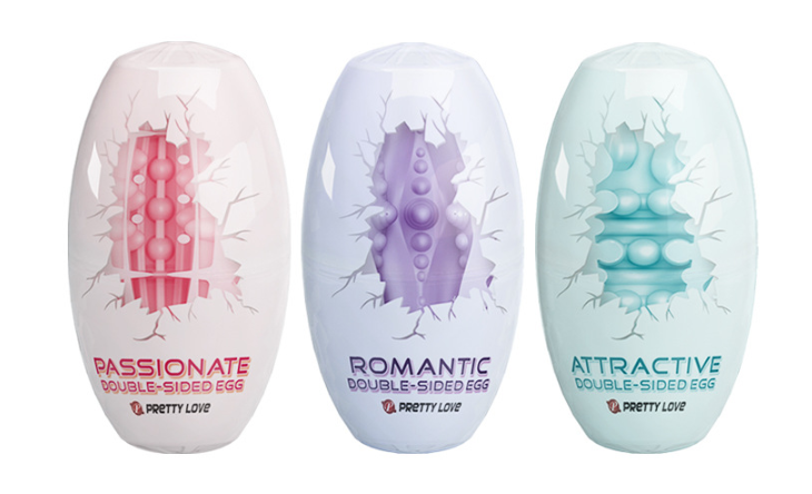 Чоловічі двосторонні мастурбатори-яйця Pretty Love Double-Sided EGG. Яйце для мастурбації. Набір із трьох штук