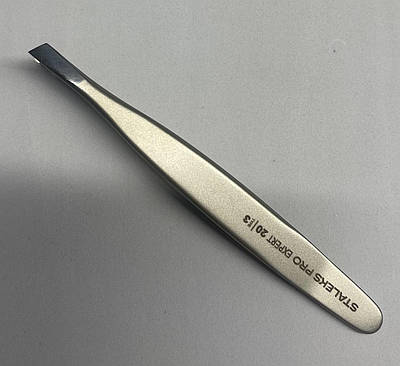 Пінцет для брів EXPERT 20 TYPE 3 (широкі скошені крайки), Staleks