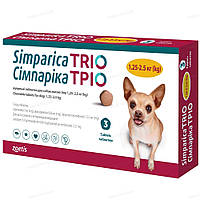 Сімпаріка ТРІО жувальні таблетки для собак 1,25-2,5 кг