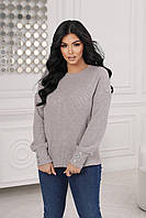 Трендовый базовый теплый женский мягкий вязаный свитер кофта вязка Турция батал большие размеры OS 50/52, Мокко