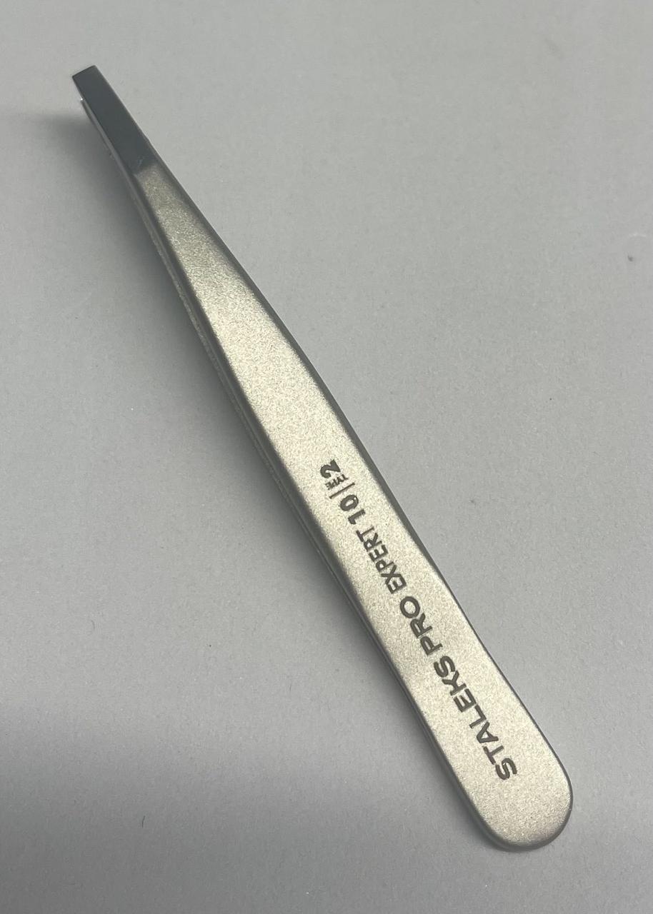 Пінцет для брів EXPERT 10 TYPE 2 (вузькі прямі крайки), Staleks
