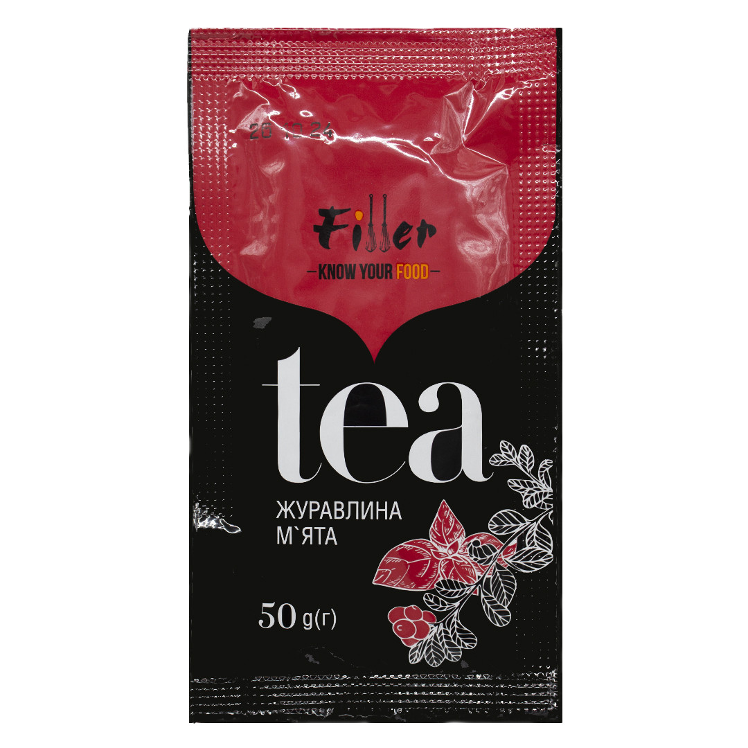 Концентрат чаю натуральний рідкий у саше «Журавлина м'ята» 50г ТМ Filler food / Концентрований чай