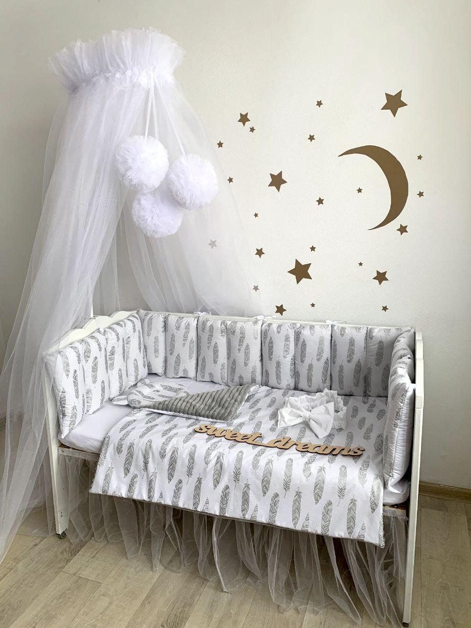 Комплекти в ліжечко для новонароджених Дитяча постільна білизна Балдахін Бортики-захист у дитяче ліжечко