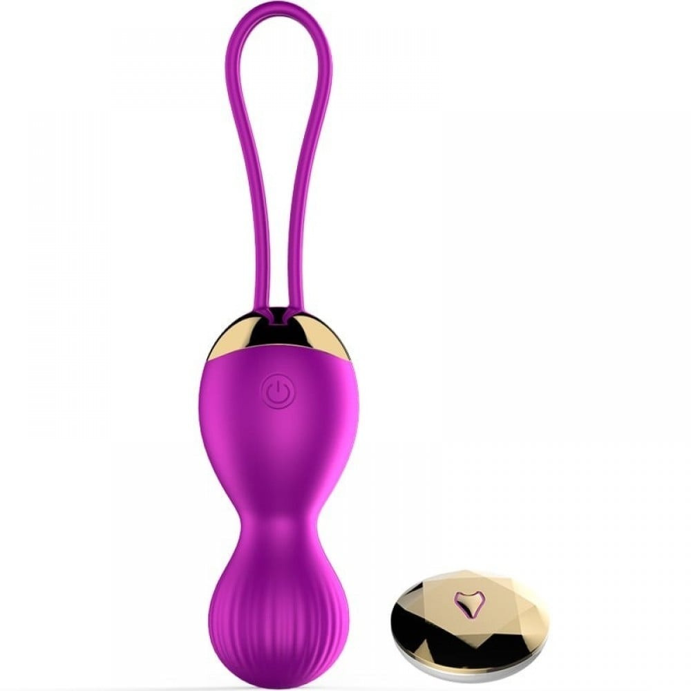 Вагінальні кульки Vibrating Silicone Kegel Balls USB 7 Function Фіолетовий Кітті