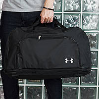 Спортивная сумка черная Under Armour 68л с водоотталкивающей пропиткой ремень в комплекте