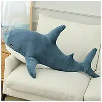 Большая мягкая игрушка акула из икеа Синяя , Подушка игрушка Акула, Детская игрушка обнимашка 140 см