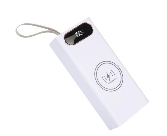 Корпус Multi-powerbank L16 під елементи 18650 (до 16 шт) 22.5+15W з бездротовою зарядкою та ліхтарем (Білий), фото 1