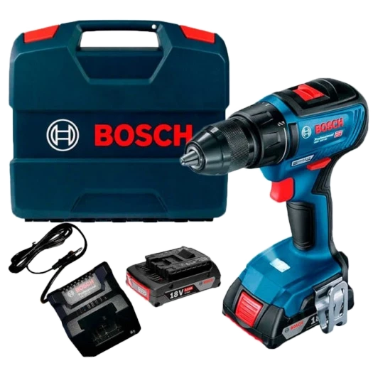 Дриль-шурупокрут Bosch Professional+ 2 акб 18 В / 2 А•г + ЗП GAL 18V-20 + L-Case Bosch Professional GSR 18V-50
