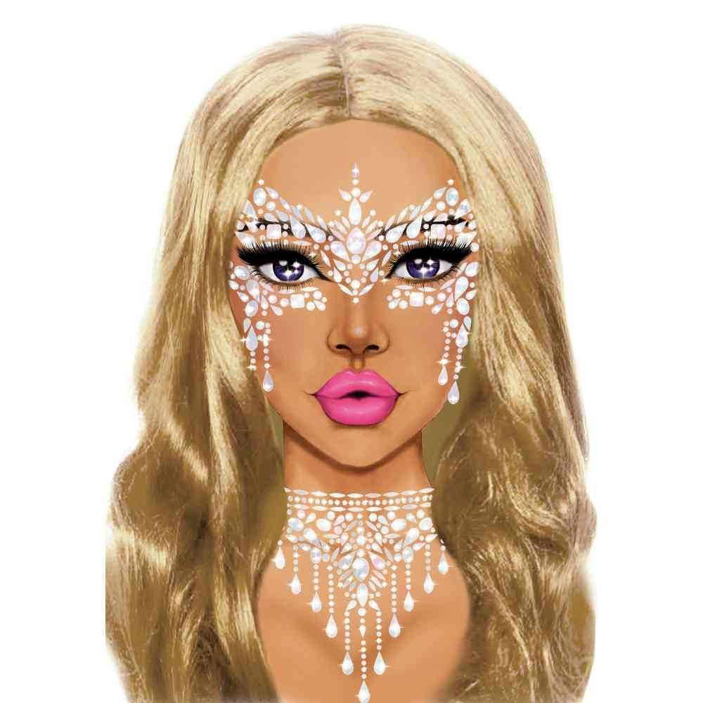 Наклейки для обличчя Diamond Sticker Masquerade White Leg Avenue Кітті