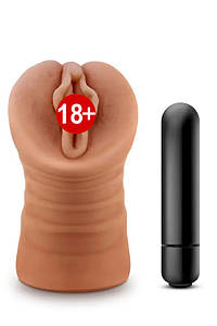 Мастурбатор вагін реалістичний Blush M For Men Sofia з вібруючою кулею, коричневий