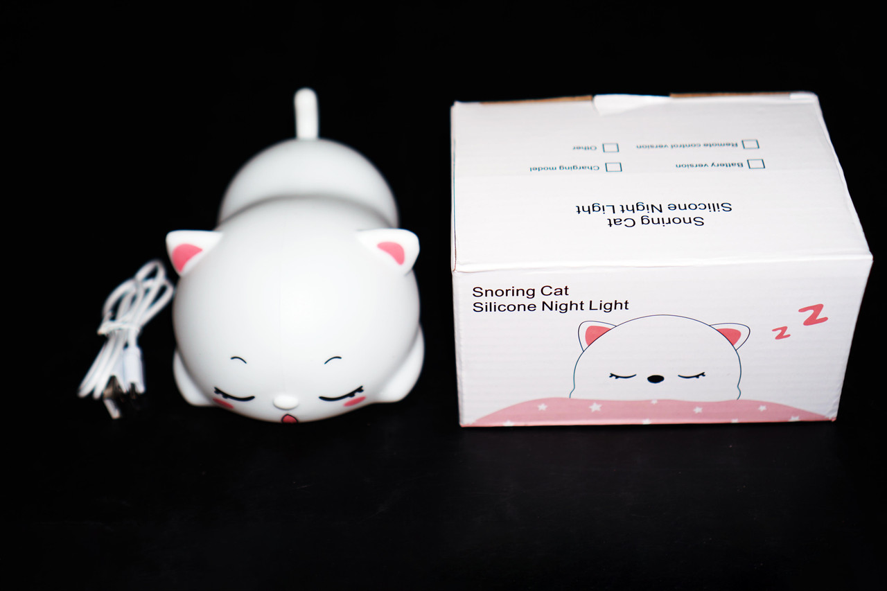 Ночной LED светильник силиконовый Спящий котенок c аккумулятором - фото 10 - id-p2045997243