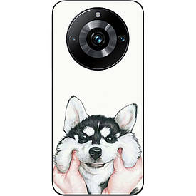 Бампер силіконовий Case для Realme 11 Pro Plus з малюнком Хаскі