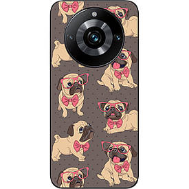 Бампер силіконовий Case для Realme 11 Pro Plus з малюнком Мопсики