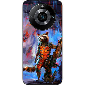 Силіконовий чохол Case для Realme 11 Pro Plus з картинкою Єнот Ракета