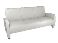 Офисный диван Pearl | Перлина Трехместный Светло-серый, экокожа (Колір S03)