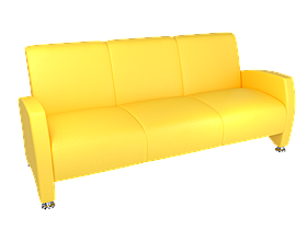 Офісний диван Pearl | Перлина Тримісний Жовтий, екошкіра (Колір S08)
