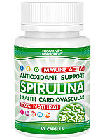 Спіруліна в капсулах № 60, для серцево-судинної системи, щитоподібної залози, імунітету, схуднення