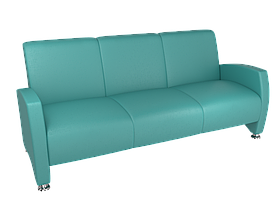 Офісний диван Pearl | Перлина Тримісний Морської-волни, екошкіра (Колір S07)