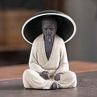 Чайная статуэтка «Старец» с ситом и отверстием для благовония (белый)