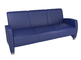 Офісний диван Pearl | Перлина Тримісний Синій, екошкіра (Колір S82)