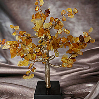 Бурштинове дерево Щастя - сувенір наповнений сонцем з натурального бурштину