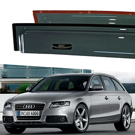 Дефлектори вікон вітровики на Audi A4 (B8) універсал 2008-2011 (скотч) HIC