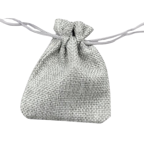 Упаковка подарункова Finding Мішечок на затяжках мішковина Сірий 70 мм x 90 мм