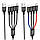 Кабель HOCO X76 USB to iP+iP+Type-C+Micro 2A, 1m, nylon, aluminum connectors Black+Red+Blue, фото 3