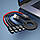 Кабель HOCO X76 USB to iP+iP+Type-C+Micro 2A, 1m, nylon, aluminum connectors Black+Red+Blue, фото 5