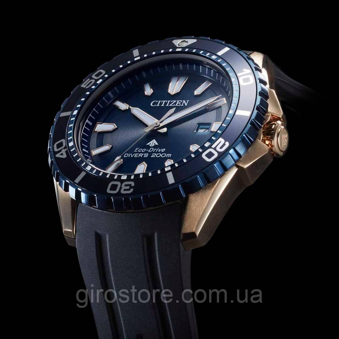 Японський чоловічий 200 м дайверський годинник Citizen Eco-Drive BN0196-01L. Сонячна батарея, фото 1
