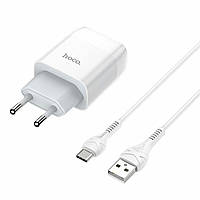 Мережевий зарядний пристрій HOCO C72A Glorious single port charger set(Type-C) White