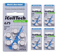 Батарейки в слуховые аппараты iCellTech 675 (Южная Корея), Комплект 30 шт.