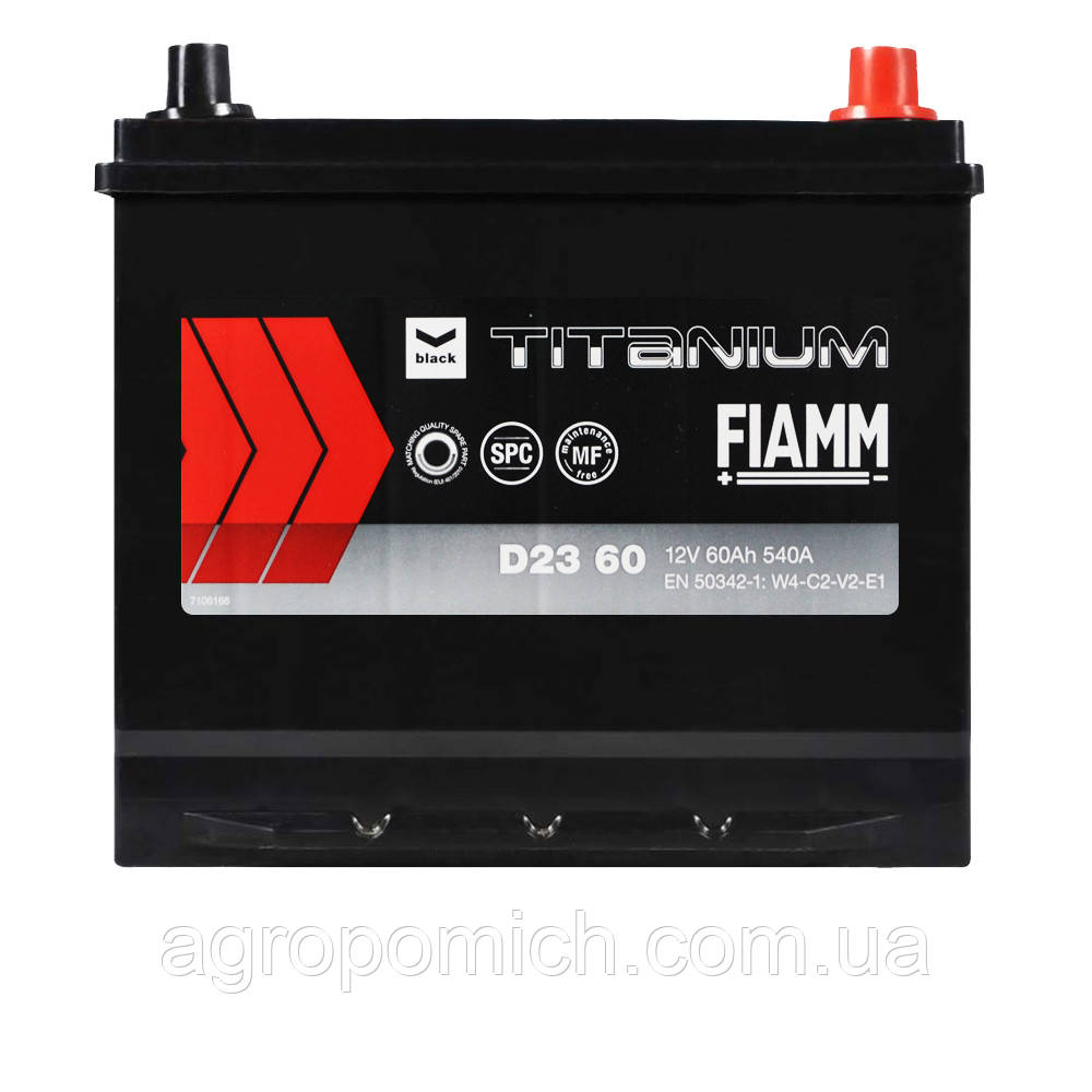 Автомобільний акумулятор FIAMM Titanium Black Asia (D23) 60 Ah 540А R+