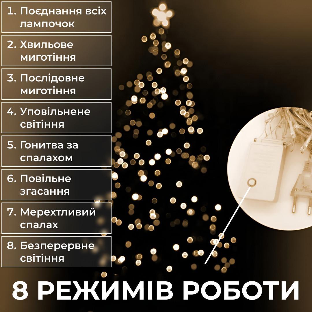 Гирлянда LED 300 лампочек в действии
