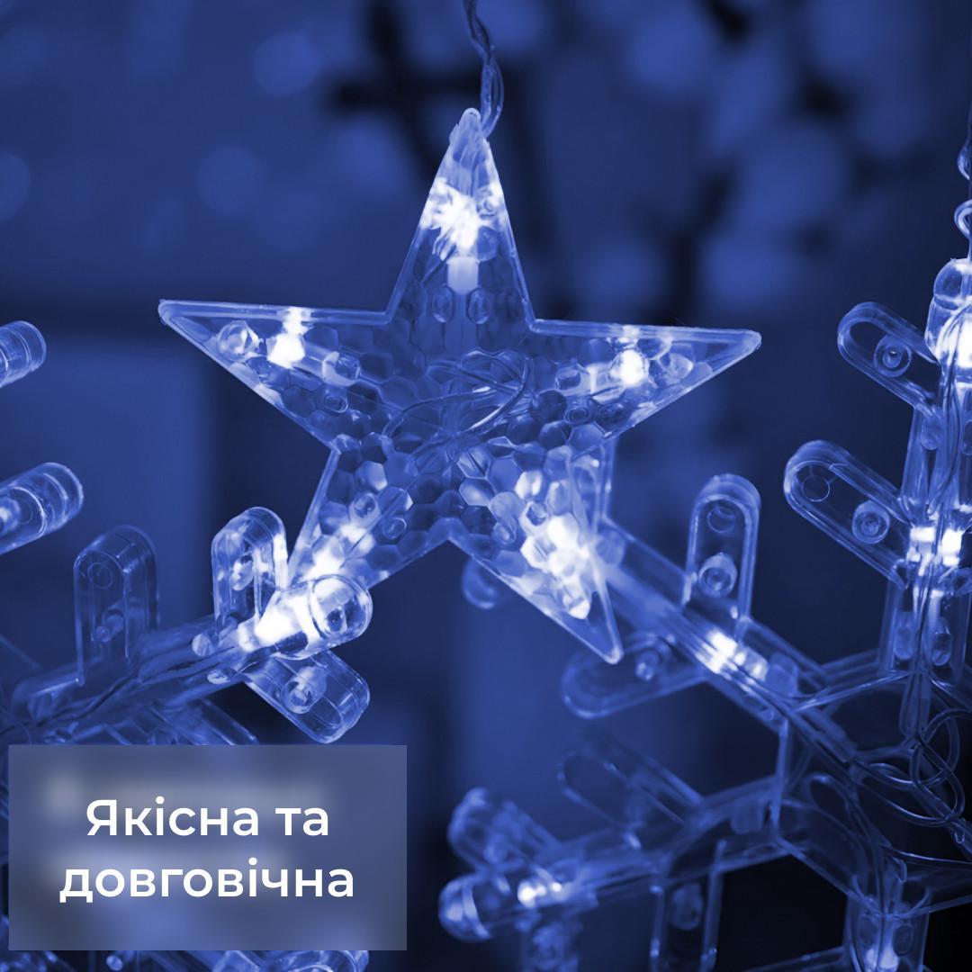 Гірлянда штору сніжинки