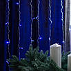 Гірлянда штора 2х2 м LED синя 8 режимів мідний дріт для дому святкового декору не нагрівається, фото 2