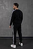 Стильний чоловічий костюм adidas утеплений чорний із шапкою, фото 6