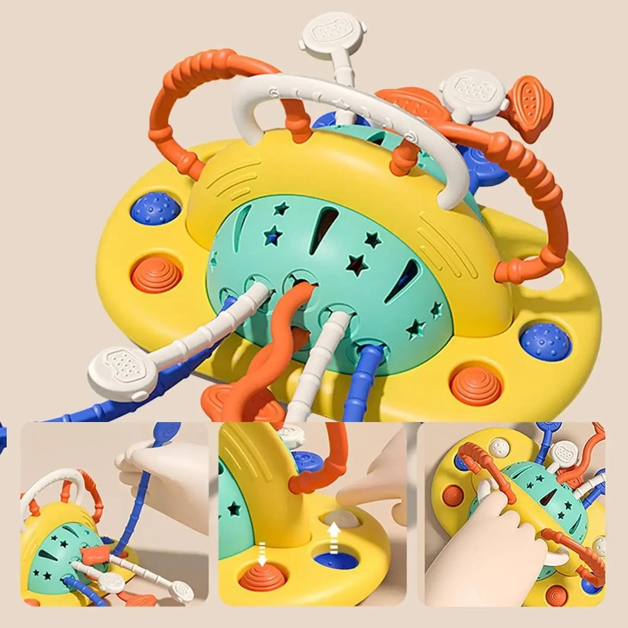 Детская развивающая игрушка-погремушка для самых маленьких с грызунком на присоске HLX 302 A - фото 8 - id-p2046066351