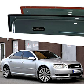 Дефлектори вікон вітровики на Audi A8 (D3) Long 2003-2010 (скотч) HIC
