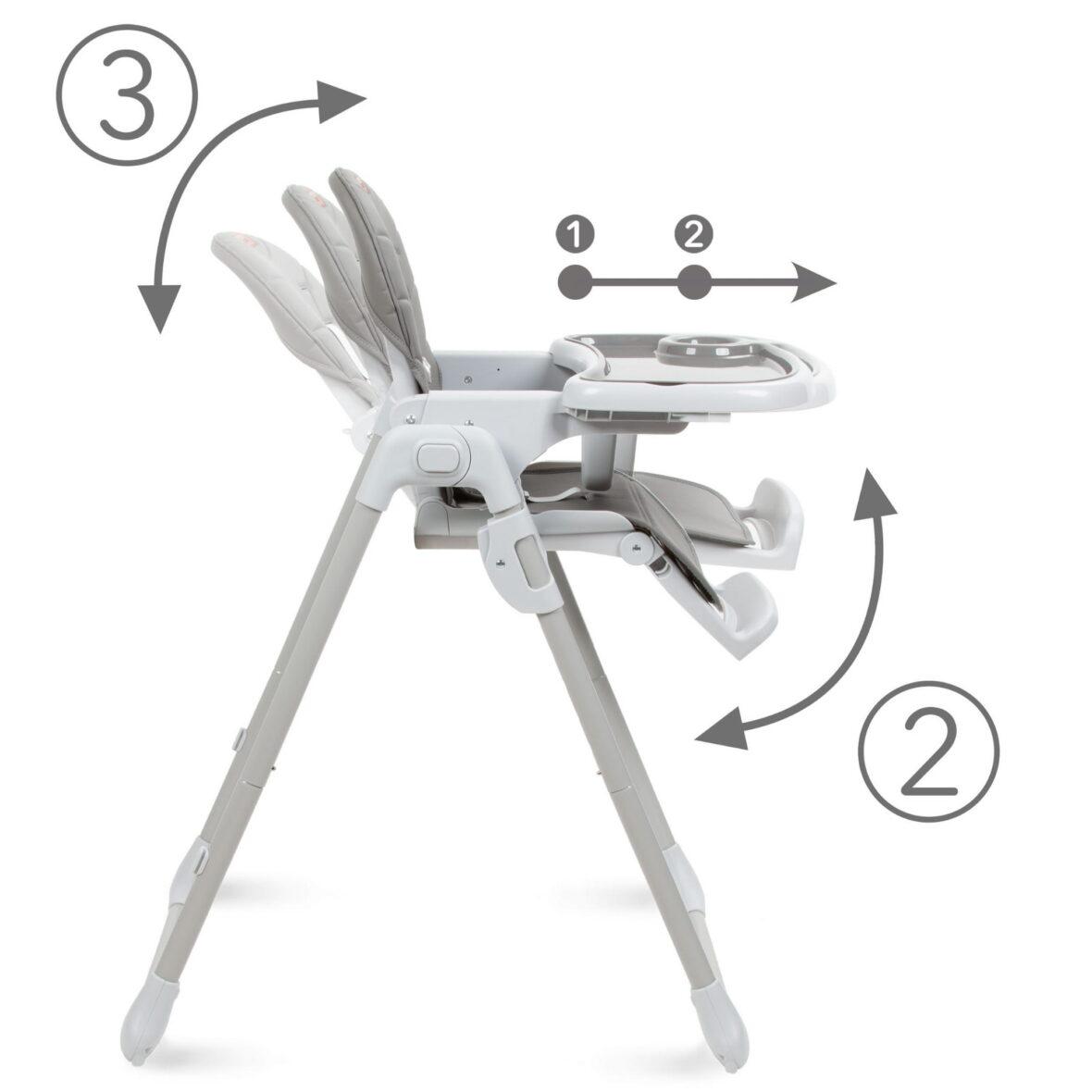 Детский стол стульчик для кормления с пластиковым столом Kidwell Beno Grey, Стульчики трансформеры для детей - фото 6 - id-p2046082665
