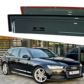 Дефлектори вікон вітровики на Audi A6 (C7) універсал 2012-2018 (скотч) HIC