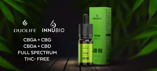 Конопляна олія Вітал NNUBIO Vital THC-FREE 1000 мг (10%) CBGA/CBG + CBDA / CBD 10 мл (без ТHC)