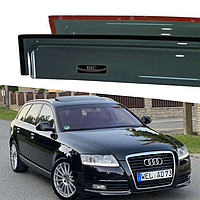 Дефлекторы окон ветровики на Audi A6 (C6) универсал 2005-2011 (скотч) HIC