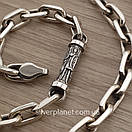 Чоловічий срібний ланцюжок якір з православними вставками Архангел Михаїл. Якірний ланцюжок 55 см срібло 925, фото 6