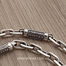 Чоловічий срібний ланцюжок якір з православними вставками Архангел Михаїл. Якірний ланцюжок 55 см срібло 925, фото 7