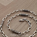 Чоловічий срібний ланцюжок якір з православними вставками Архангел Михаїл. Якірний ланцюжок 55 см срібло 925, фото 9