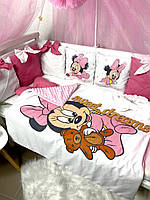Бортики-подушечки для детской кроватки Детский спальный комплект Кокон для младенца Принт "Mickey Mouse"