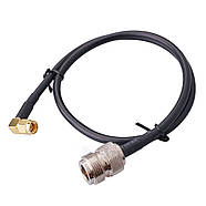 Кабель антенний пігтейл SMA Male кутовий 90° - Type N Female 50см RG-58 адаптер перехідник подовжувач антен, фото 6