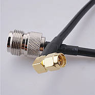 Кабель антенний пігтейл SMA Male кутовий 90° - Type N Female 50см RG-58 адаптер перехідник подовжувач антен, фото 4
