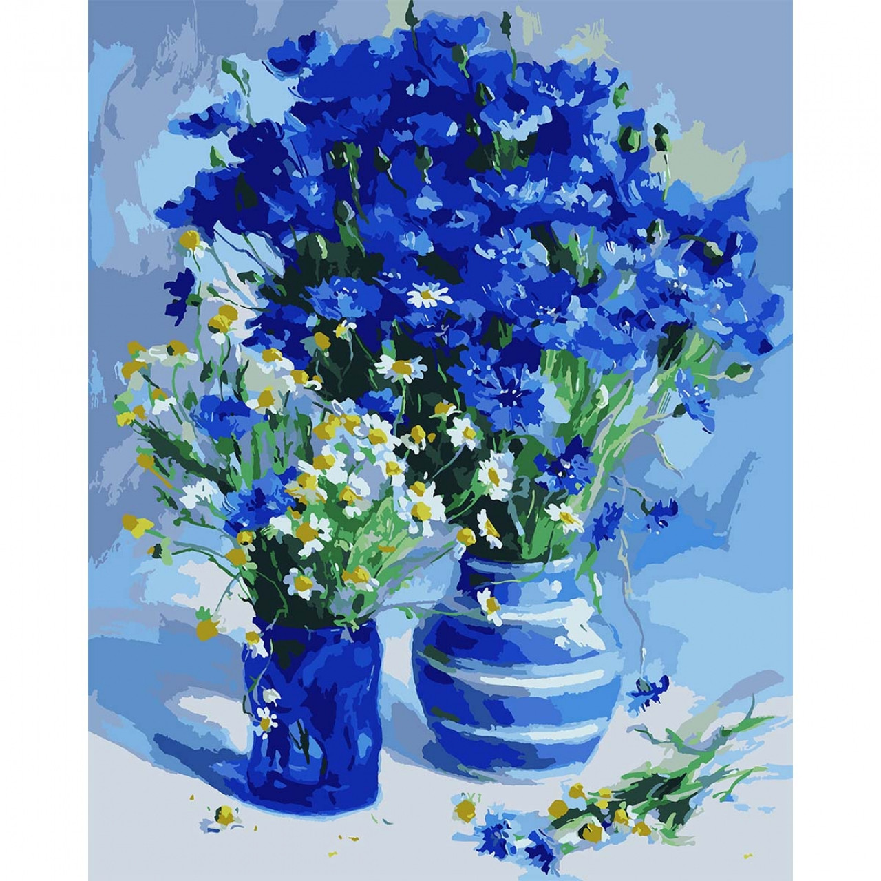 Картина за номерами Блакитні волошки з ромашками juliatomesko_artist 40*50 см SANTI (954729)